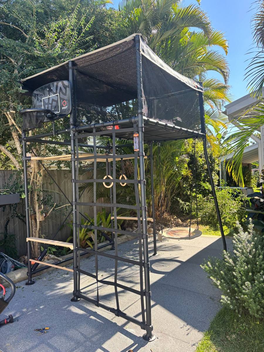 Vuly play centre install, outdoor play equipment